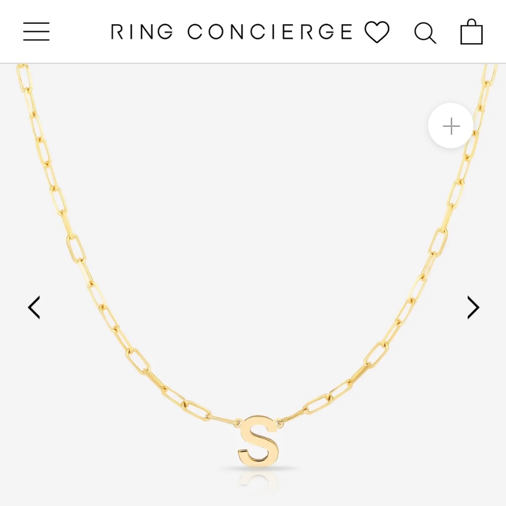 14K Gold Ring Concierge Initial Necklace